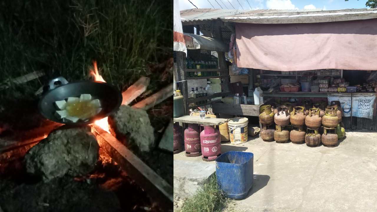 Akibat Gas LPG Langka Warga Kendari Masak Pakai Kayu Bakar