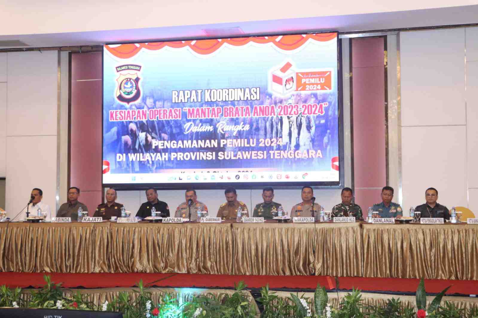 Antisipasi Konflik dan Deteksi Dini Kerawanan Pemilu, Polda Sulawesi Tenggara Gelar Rakor Mantap Brata