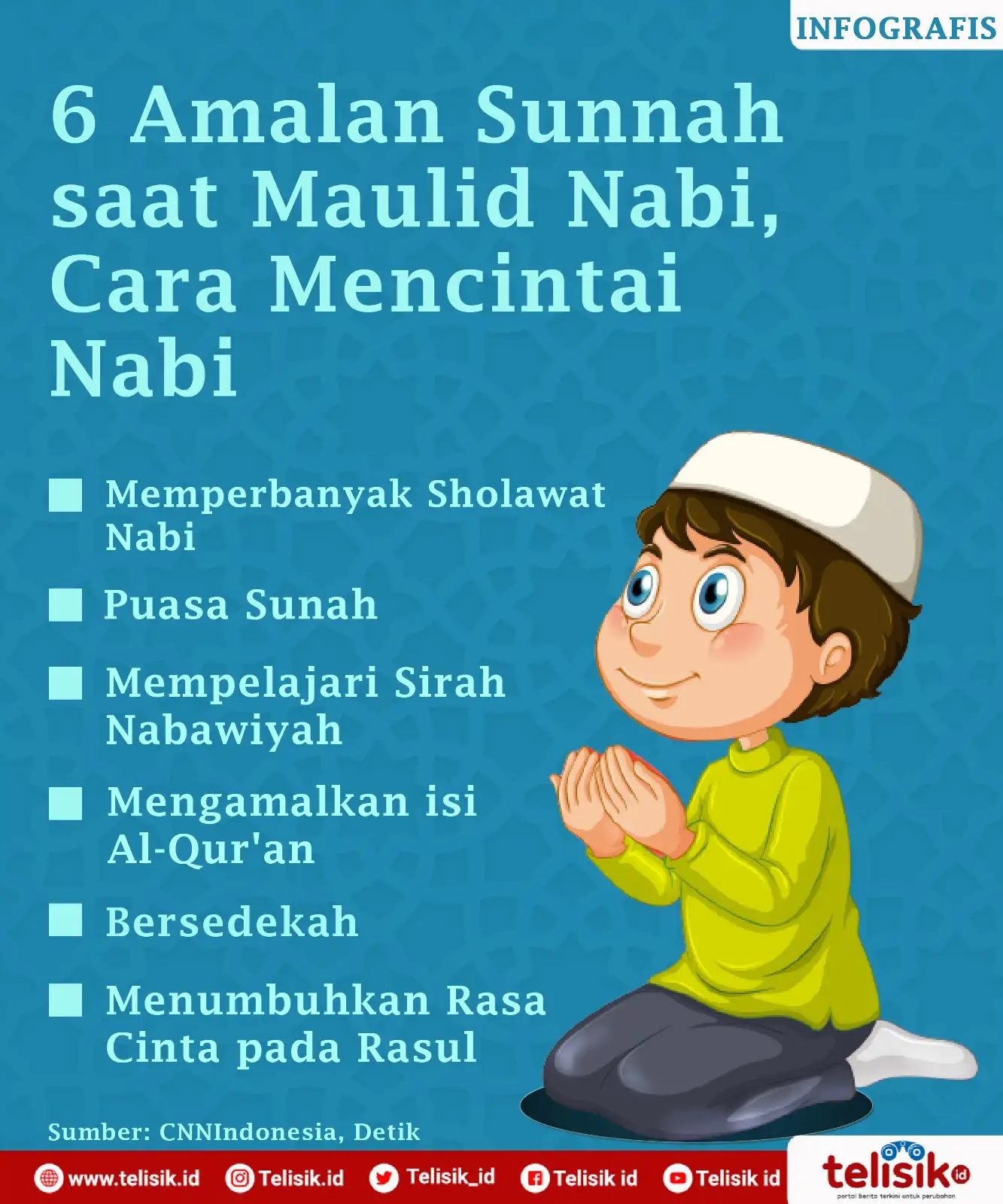 Infografis: 6 Amalan Sunnah saat Maulid Nabi, Cara Mencintai Nabi