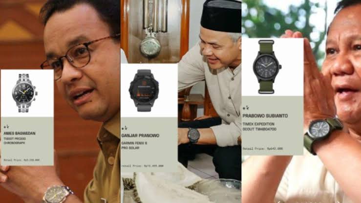 Viral Perbandingan Harga Jam Bacapres-Bacawapres, Punya Prabowo Bikin Kaget