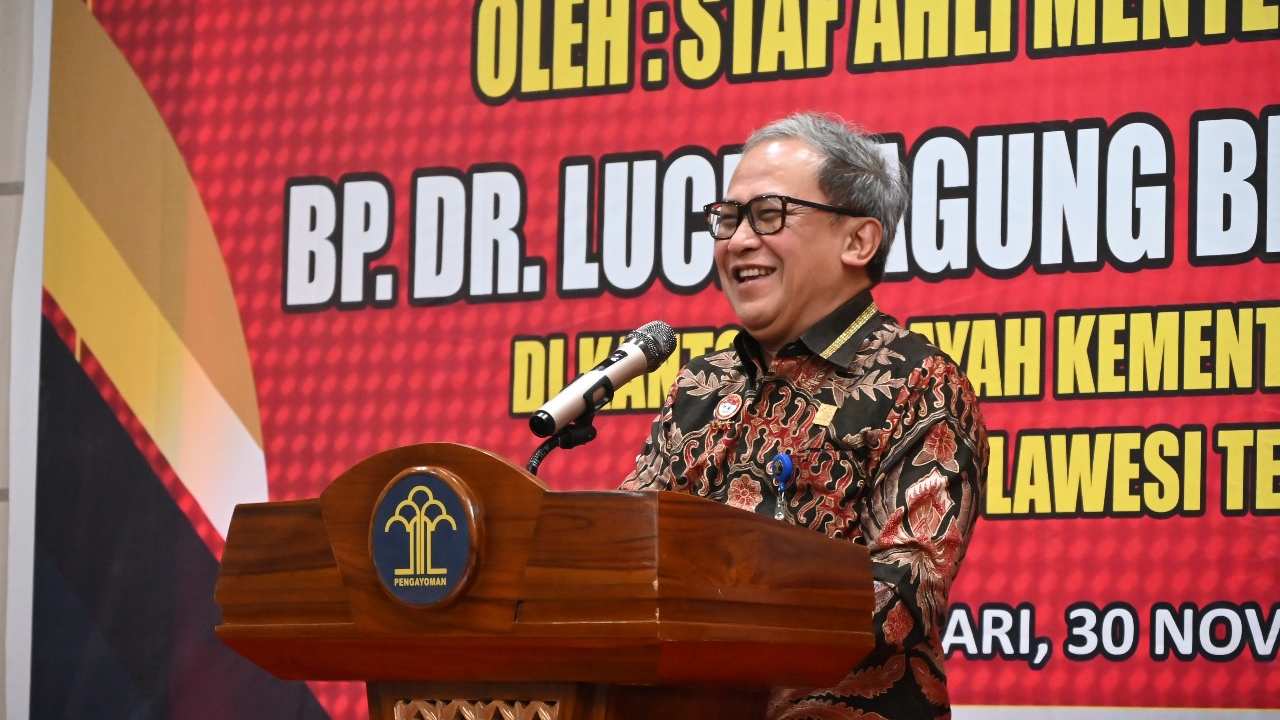 Staf Ahli Menteri Bidang Ekonomi Sambangi Kanwil Kemenkumham Sulawesi Tenggara, Capaian Kinerja Terus Digenjot