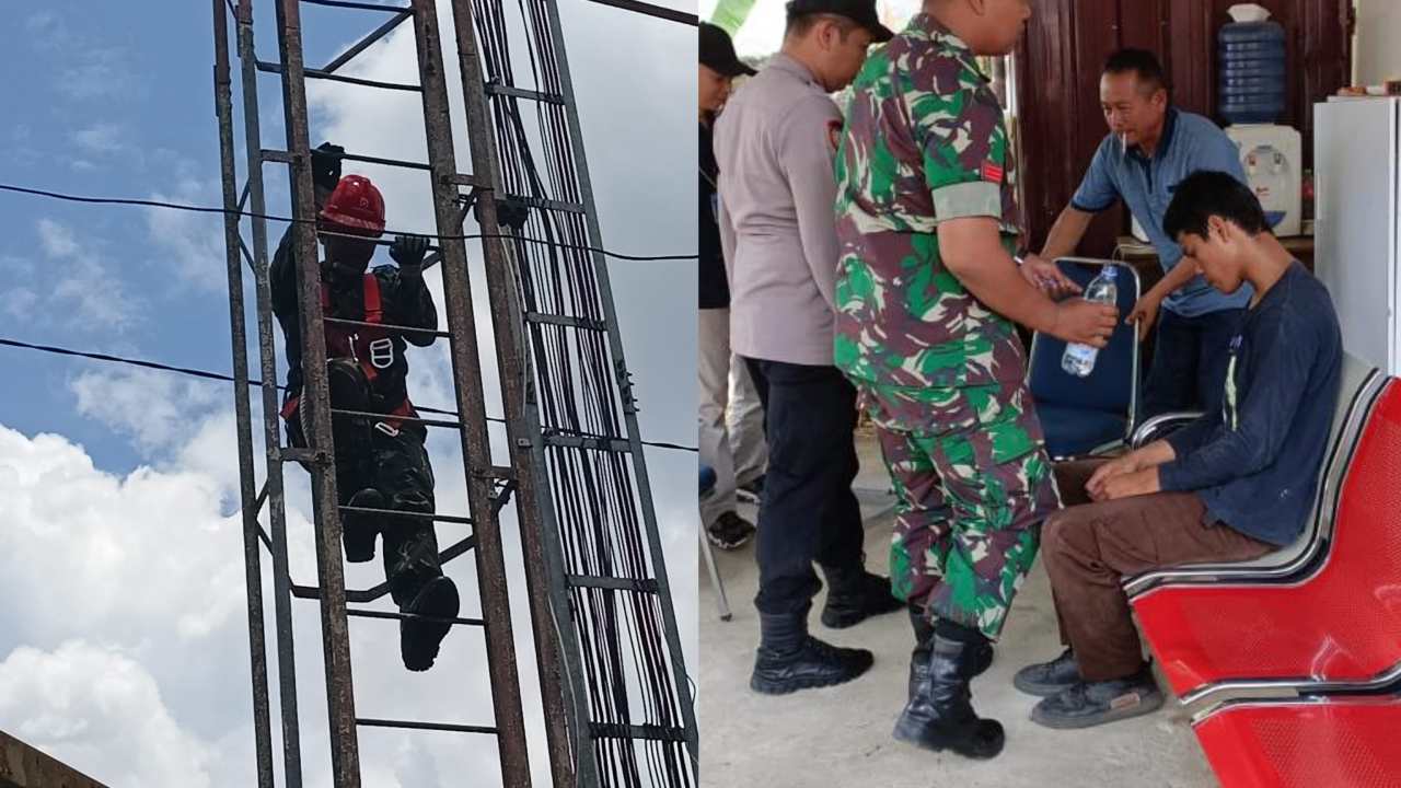 TNI AD Gagalkan Percobaan Bunuh Diri Siswa SMA Kartika Kendari yang Panjat Pemancar Telkomsel