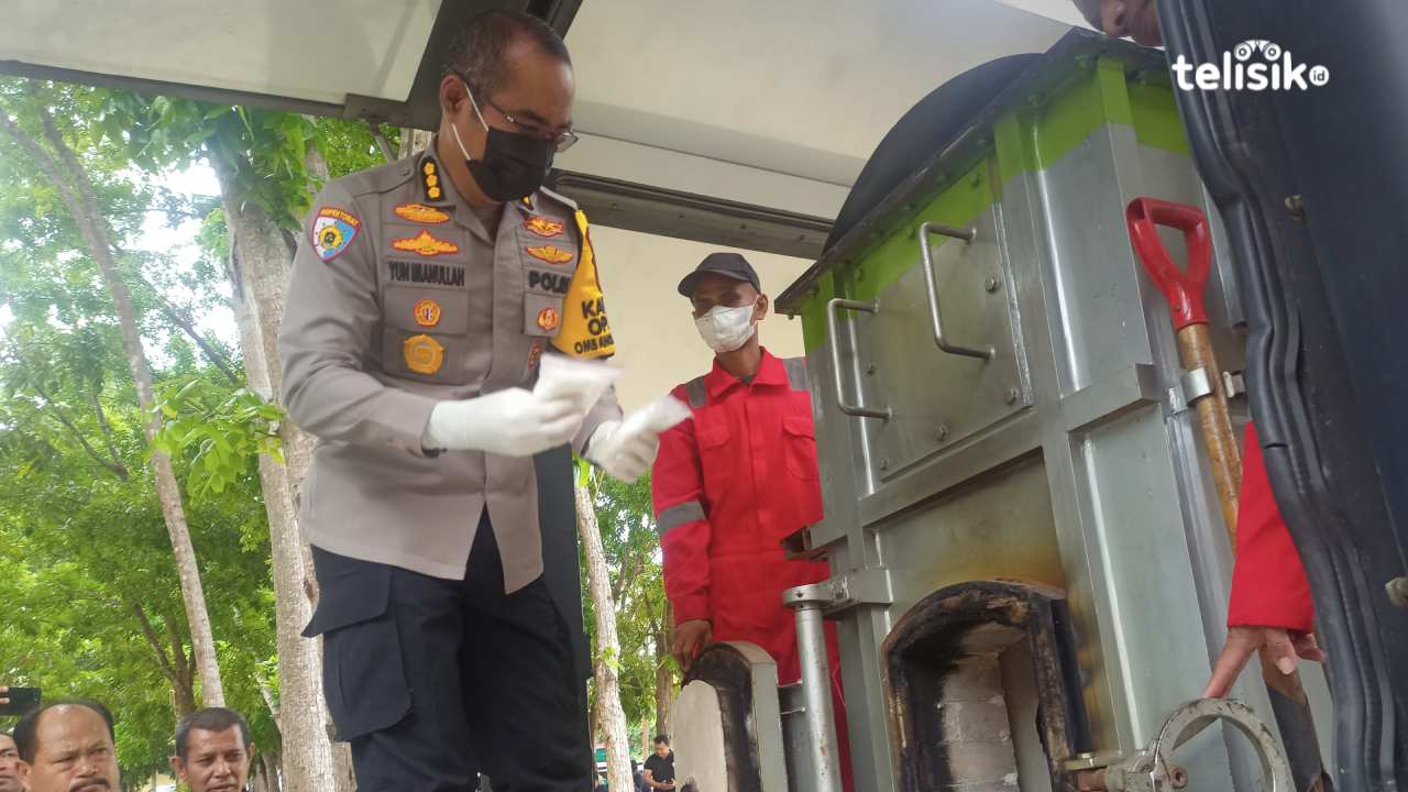 Diretrestnarkoba Polda Sulawesi Tenggara Hancurkan 1.390 Gram Sabu