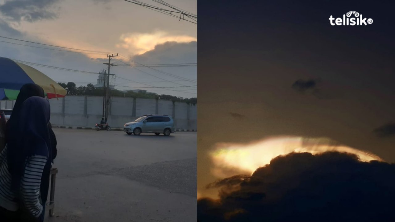 Heboh, Kemunculan Fenomena Unik di Langit Kota Kendari, Pelangi Terbakar?