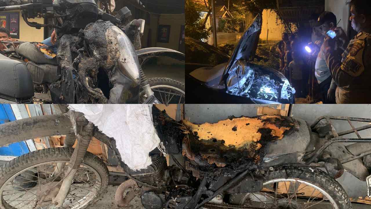 Sejumlah Kendaraan dan TV Hangus Dibakar di Kota Baubau, Polisi Buru Pelaku