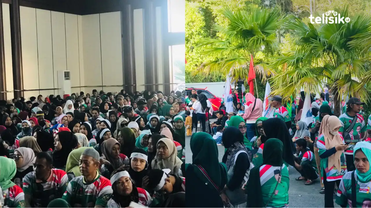 Simpatisan Rela Menunggu dari Pagi untuk Sambut Ganjar Pranowo di Kota Kendari