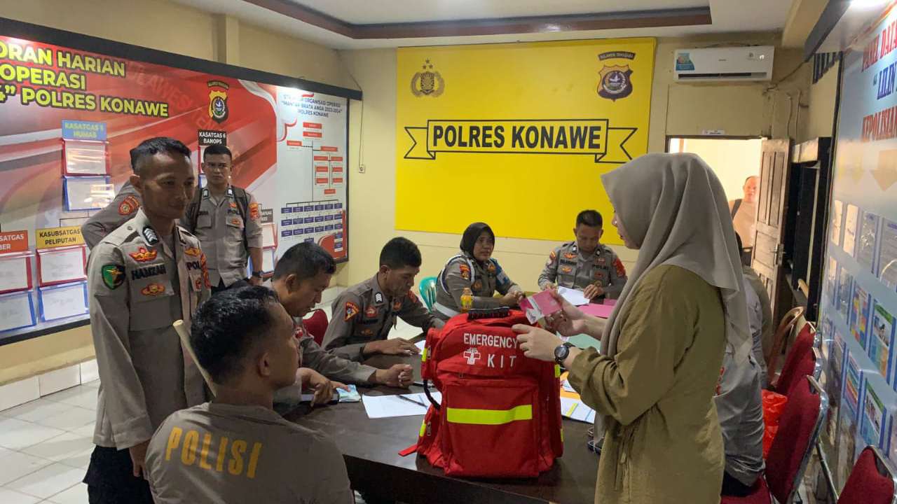 Bid Dokkes Polda Sulawesi Tenggara Cek Kesehatan Personel Usai PAM TPS