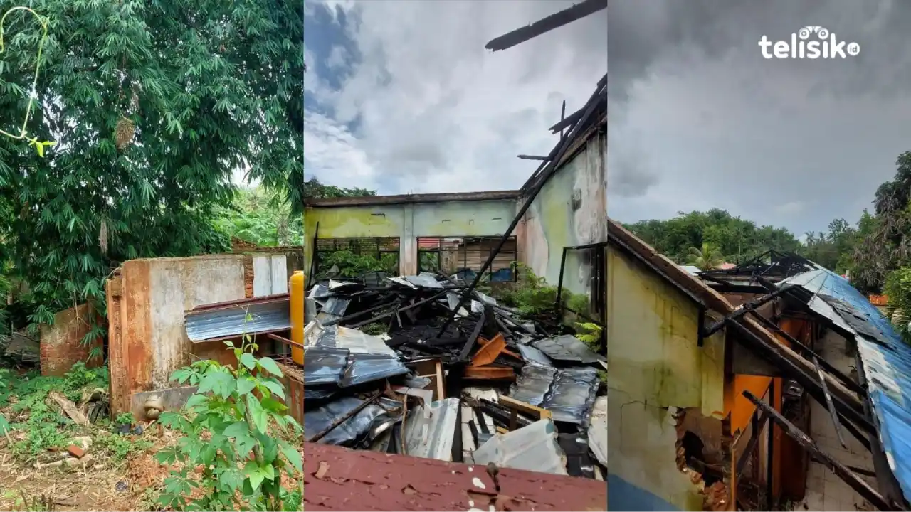 Hampir Setahun Terbengkalai, Gedung SD Terbakar di Kendari Kini Ditumbuhi Rerumputan