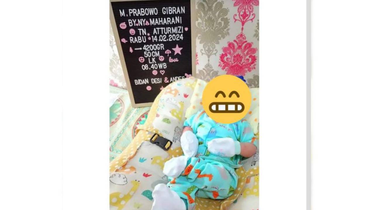 Viral: Bayi Diberi Nama Prabowo Gibran, Lahir saat Pemilu