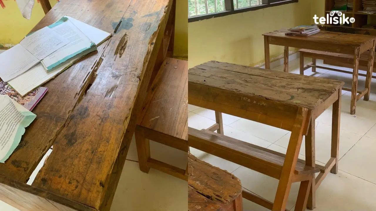 Bertahun-tahun Guru dan Murid SDN di Kendari Pakai Kursi dan Meja Tak Layak