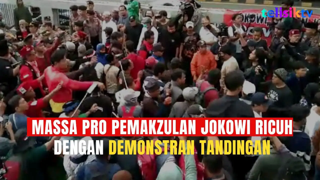 Video: Massa Pro Pemakzulan Jokowi Ricuh dengan Demonstran Tandingan Depan Gedung DPR
