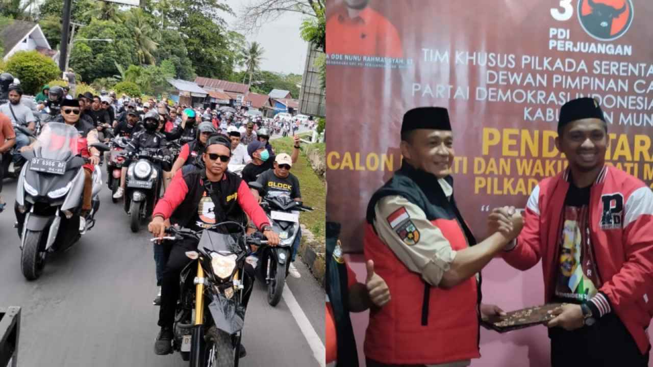 Diantarkan Ribuan Masyarakat, LM Rajiun Tumada Optimis Diusung PDIP