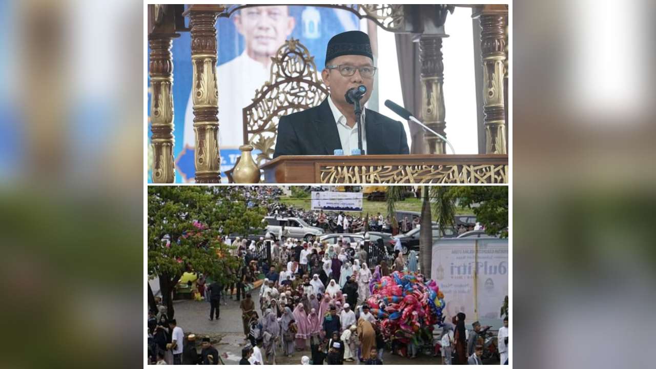 Gelar Salat Idul Fitri di Masjid Agung, Pj Bupati Kolaka Utara Ajak Warga Jaga Persatuan Bangsa
