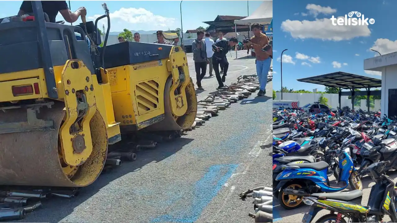Pelajar Jadi Penyumbang Terbesar Knalpot Brong Dimusnahkan Polresta Kendari