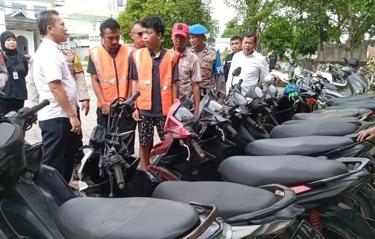 Polsek Baruga Amankan 18 Unit Sepeda Motor Hasil Curian