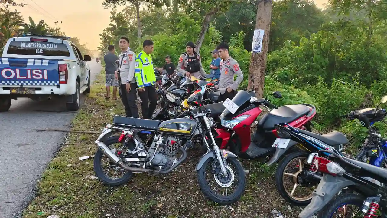 Razia Balap Liar, Polisi di Buton Tengah Amankan 17 Sepeda Motor
