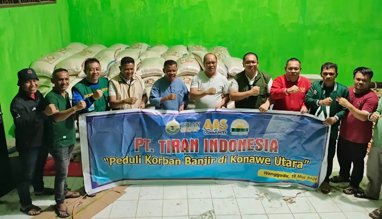 PT Tiran Indonesia Tunjukkan Kepedulian, Salurkan 10 Ton Beras untuk Korban Banjir di Konawe Utara