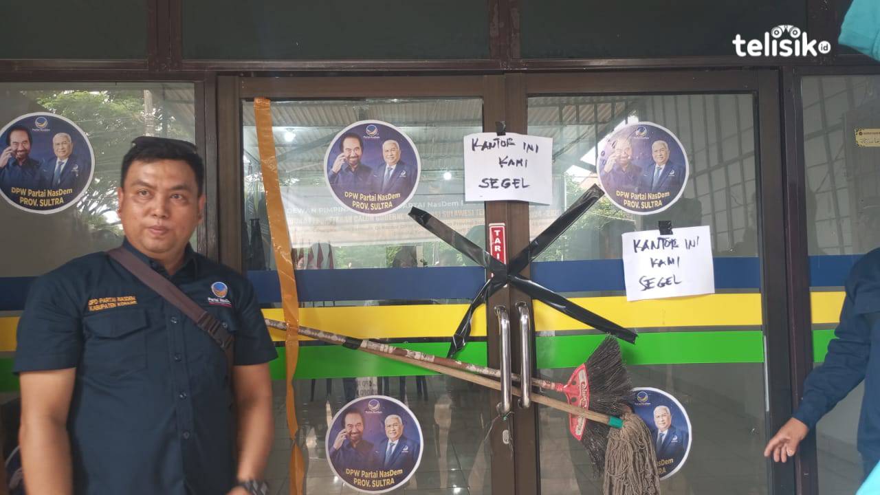 Buntut Pemecatan Sejumlah Pengurus, Kantor DPW Partai NasDem Sulawesi Tenggara Disegel