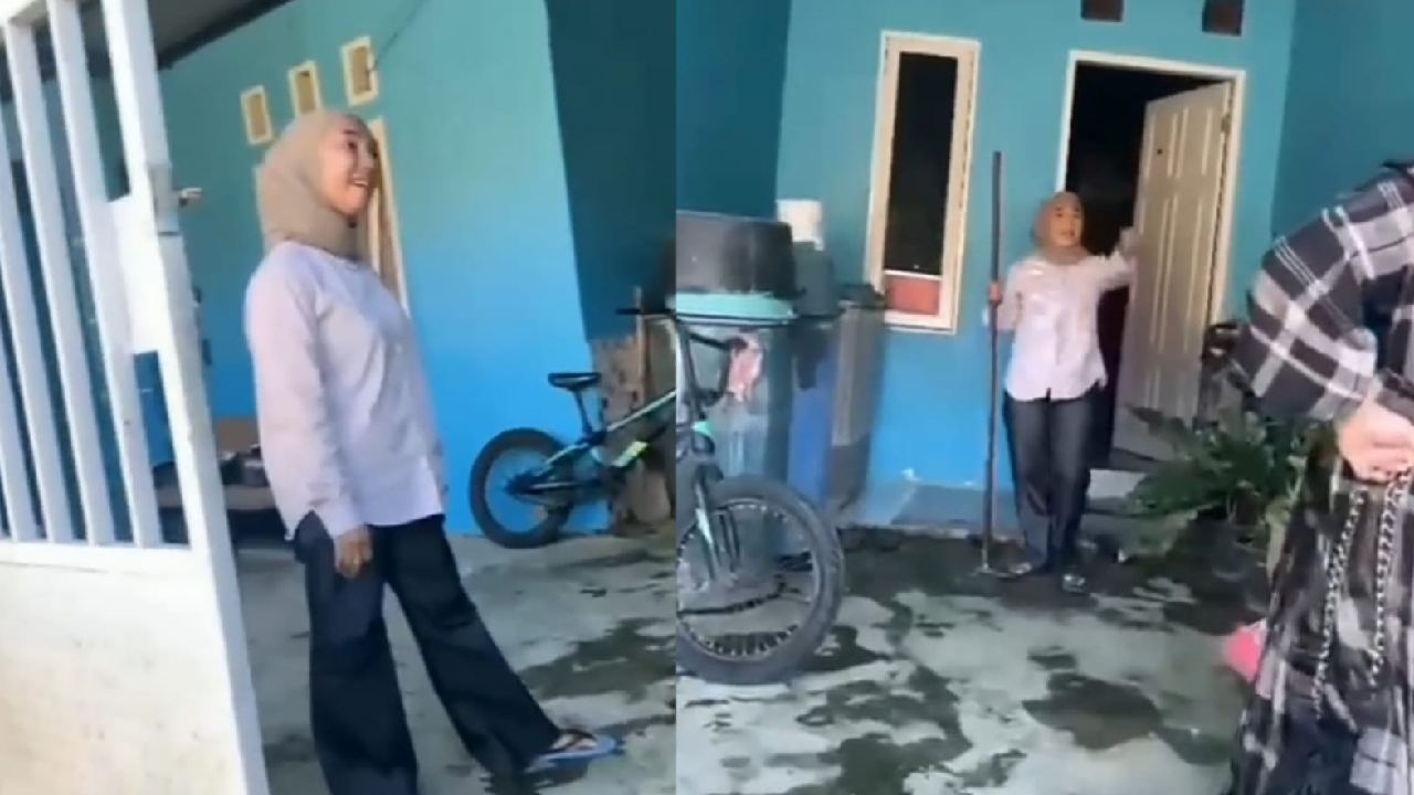 Dua Emak-Emak Kendari Siap Baku Hantam Pakai Tongkat Panjang Usai Disentil Komentar Medsos