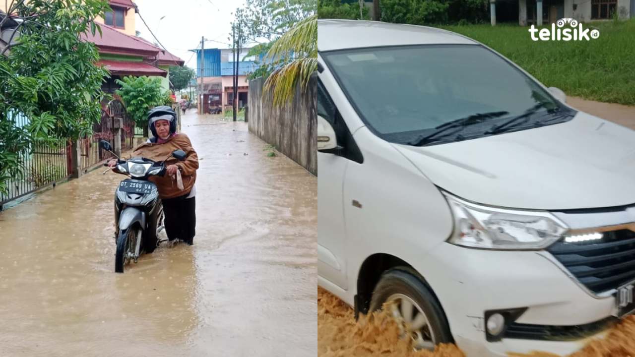Hujan Lebat Timbulkan Banjir, Pengguna Jalan Berjuang Melawan Luapan Air