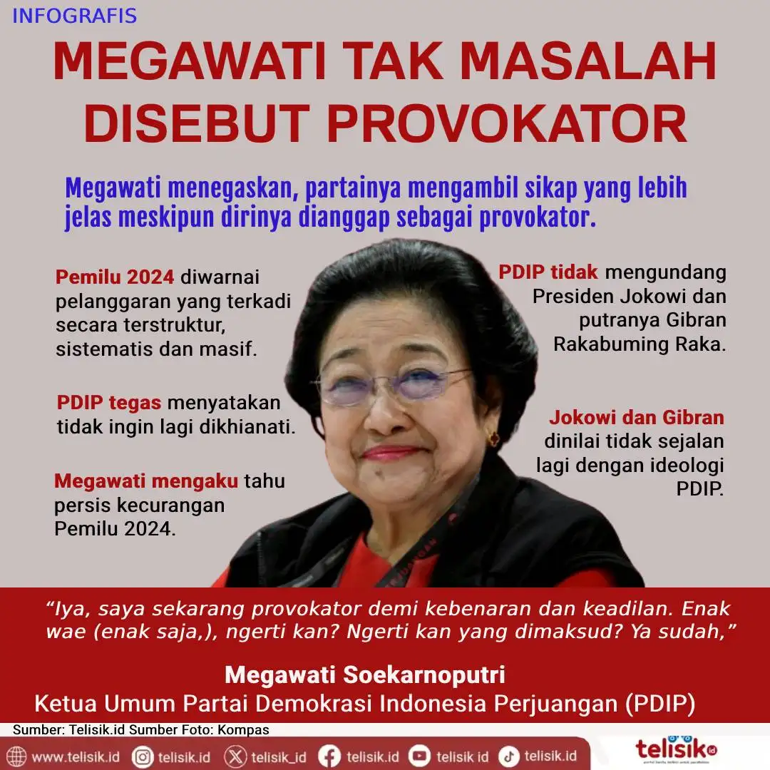 Infografis: Megawati Tak Masalah Disebut Provokator