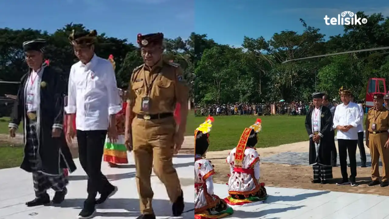 Masyarakat Muna dan Pelajar Berjubel Menyambut Kedatangan Jokowi