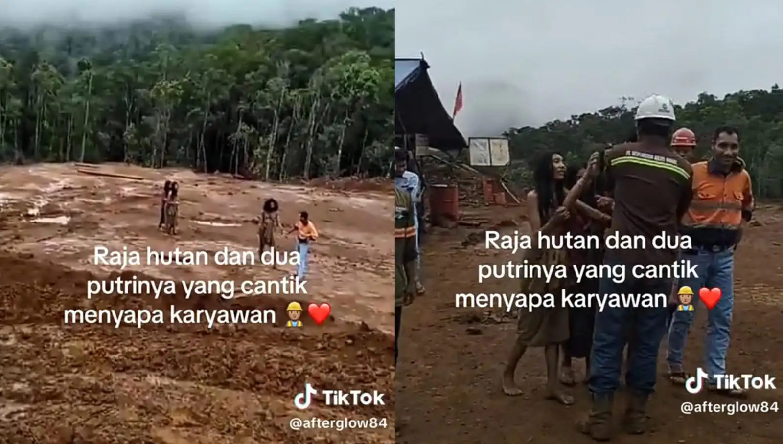 Momen Suku Pedalaman Hutan Turun Gunung dengan Dua Putri Cantik, Beri Pesan ke Karyawan Tambang PT IWIP