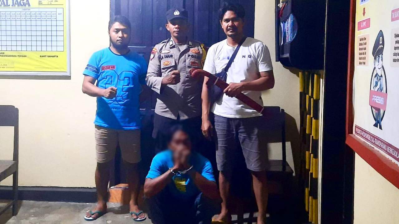 Pria Mabuk dan Mengamuk Sambil Bawa Sajam Bikin Takut Warga di Buton Tengah