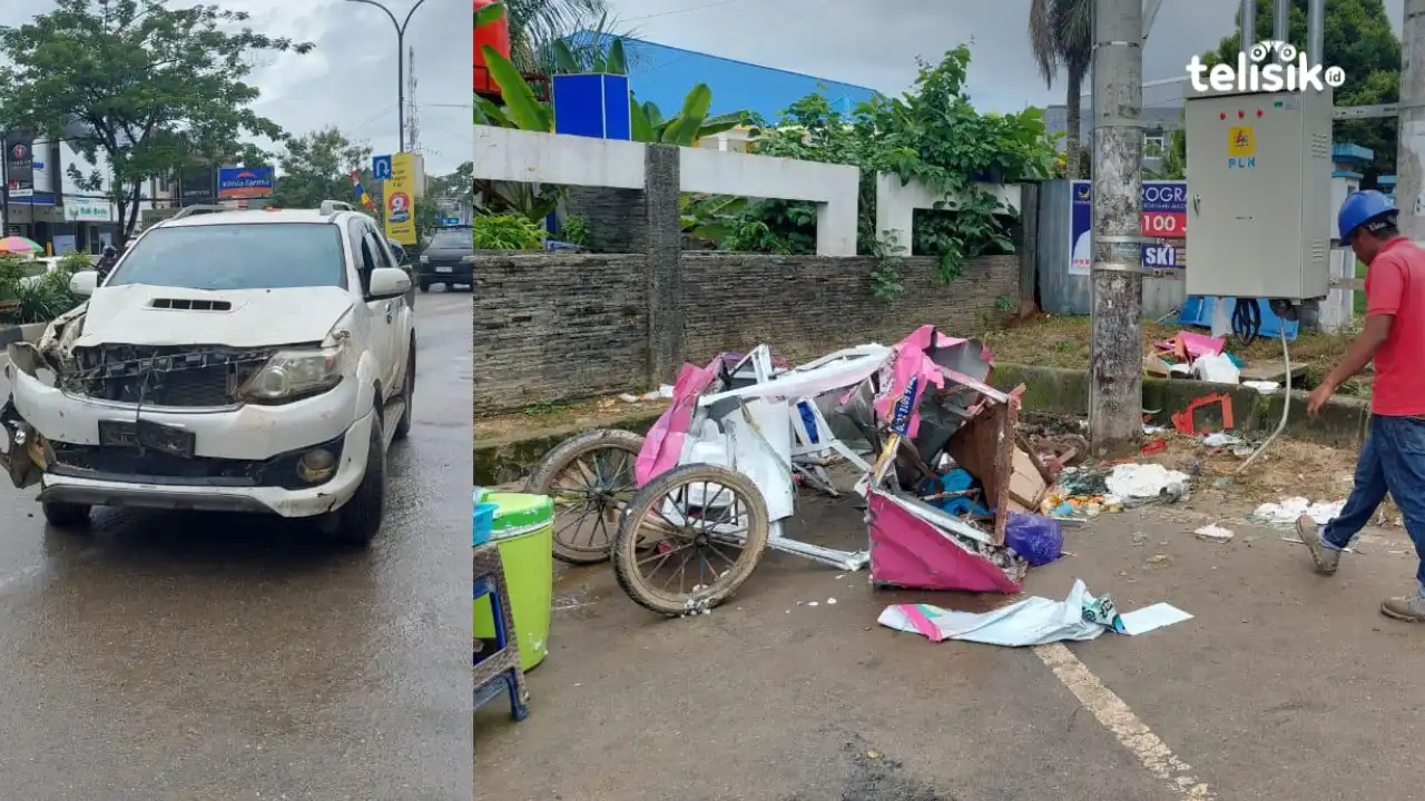 Toyota Fortuner Tabrak Dua Lapak Pedagang Kaki Lima di Kendari, Satu Orang Luka-Luka