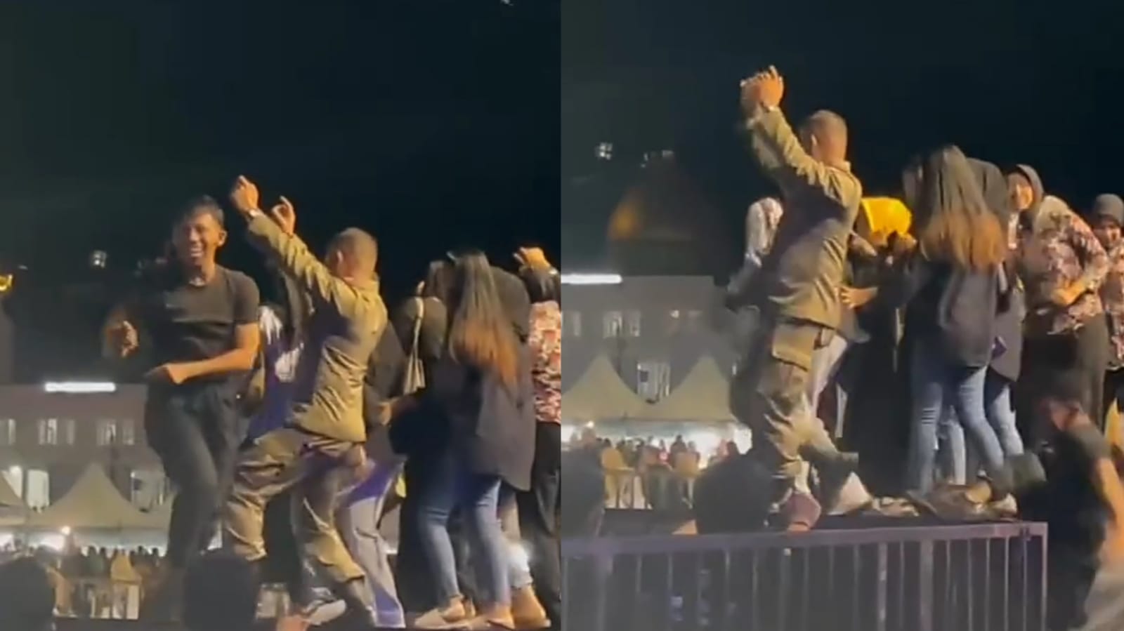 Viral, Asik Joget Samping Satpol PP Pria Jatuh dari Panggung saat Konser Kotak di Kendari