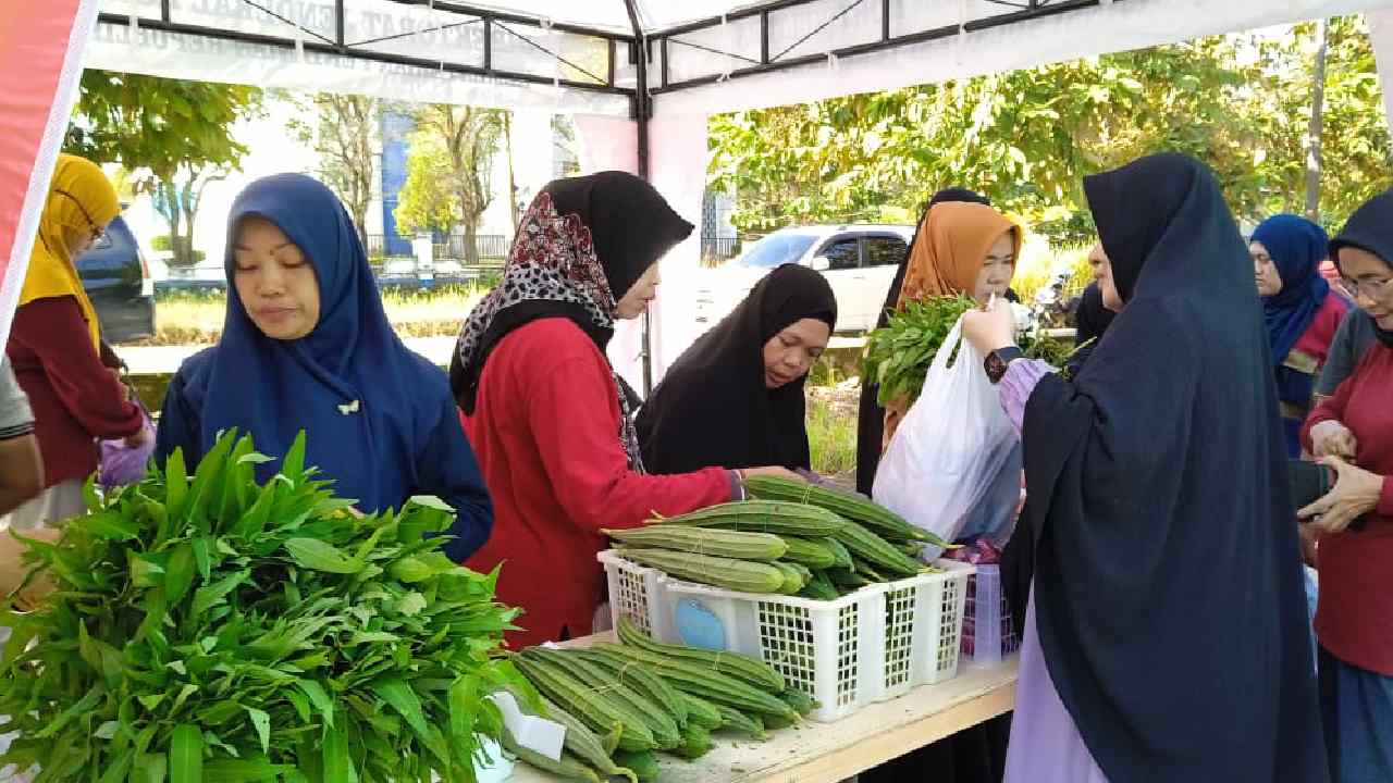 Diserbu Pembeli, Bahan Pokok di Pasar Tani Dinas Perkebunan dan Holtikultura Sultra Dijual Murah