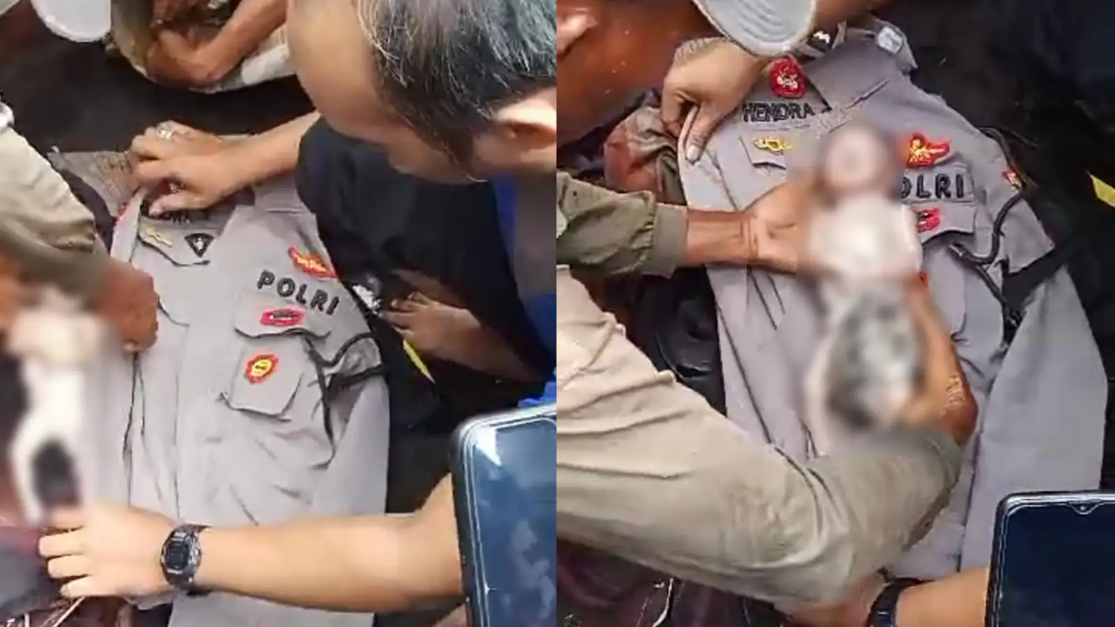 Detik-Detik Polisi Tanggalkan Seragam untuk Bungkus Jasad Bayi Masih Terikat Tali Pusar
