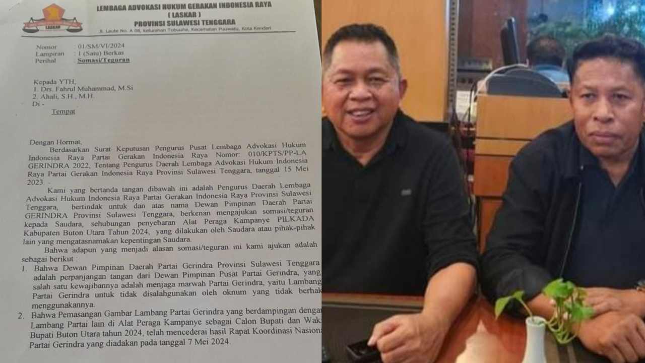 Disomasi Soal Penggunaan Logo Gerindra, Ini Respon Bapaslon Bupati Buton Utara Fahrul-Ahali