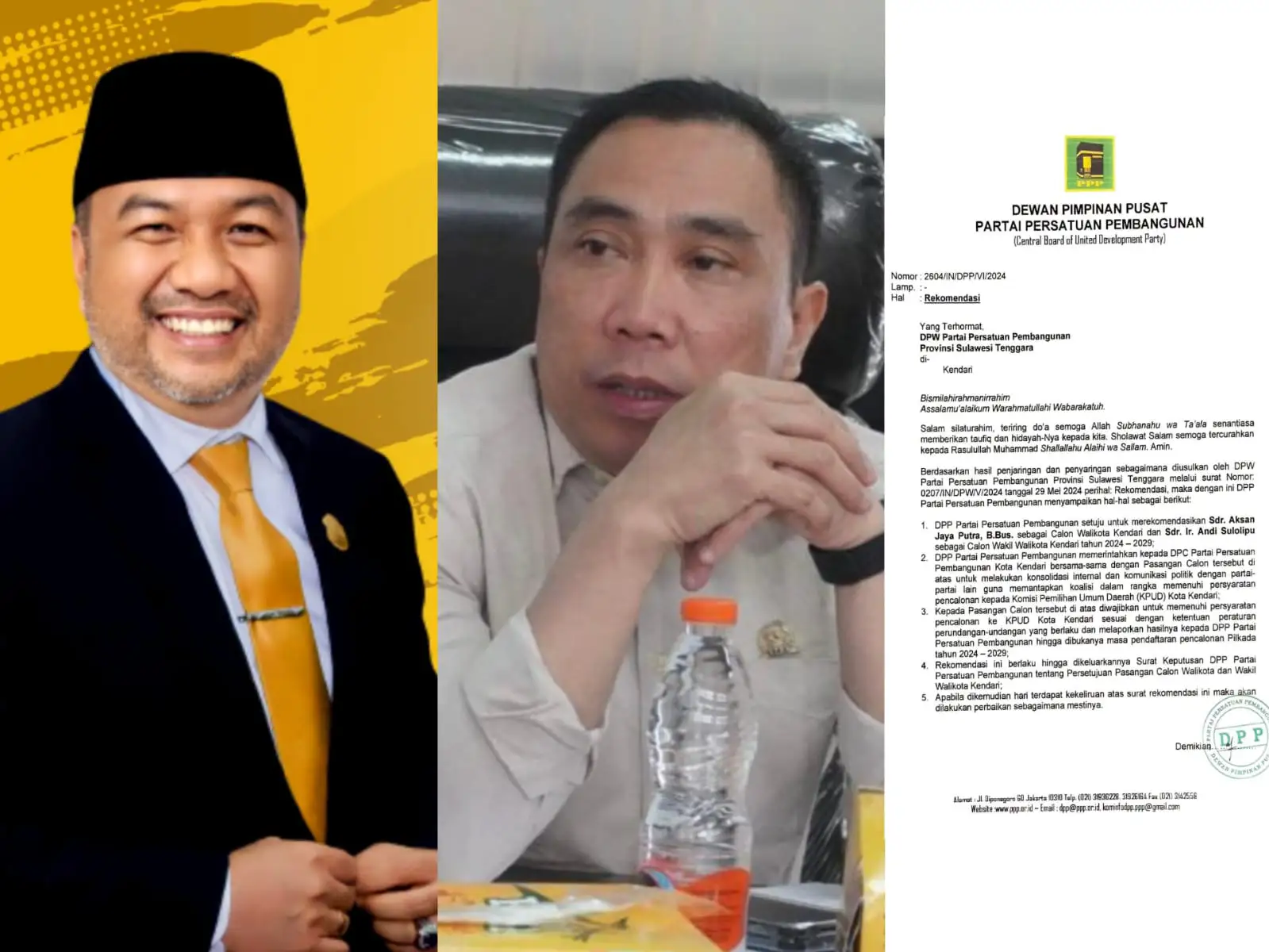 PPP Berikan Rekomendasi kepada Pasangan AJP-ASLI untuk Pilwali Kota Kendari