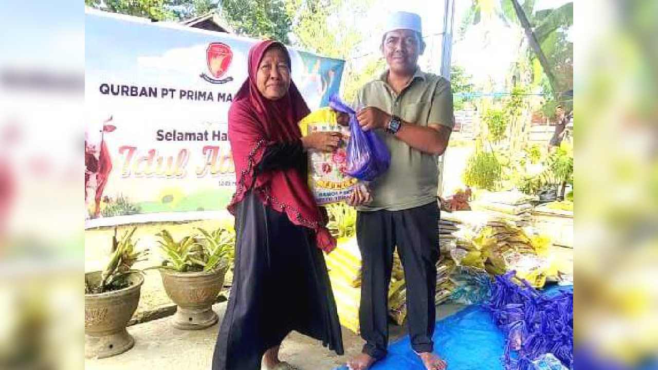 Rayakan Idul Adha, PT Prima Mandiri Sultra berbagi Hewan Kurban dan Sembako