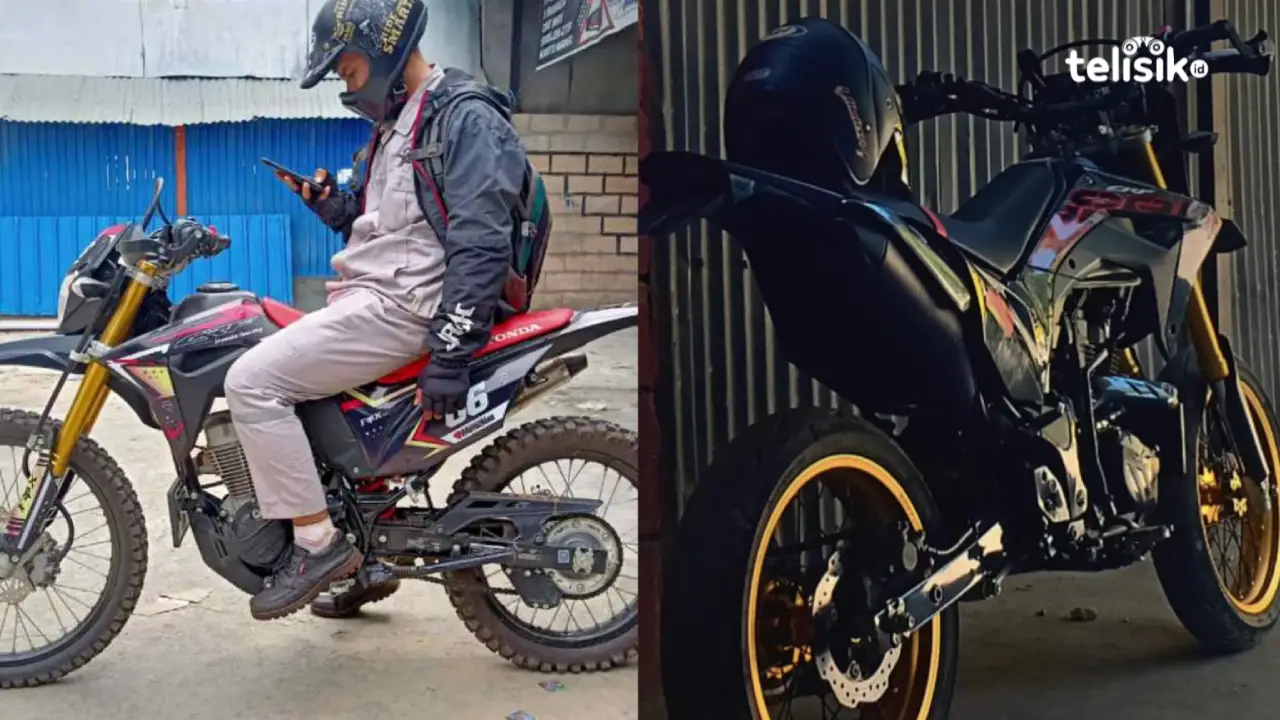 Ubah Tampilan Motor Trail 150cc jadi Lebih Ganteng, Modifikasi Supermoto di Kendari Habiskan Budget Segini