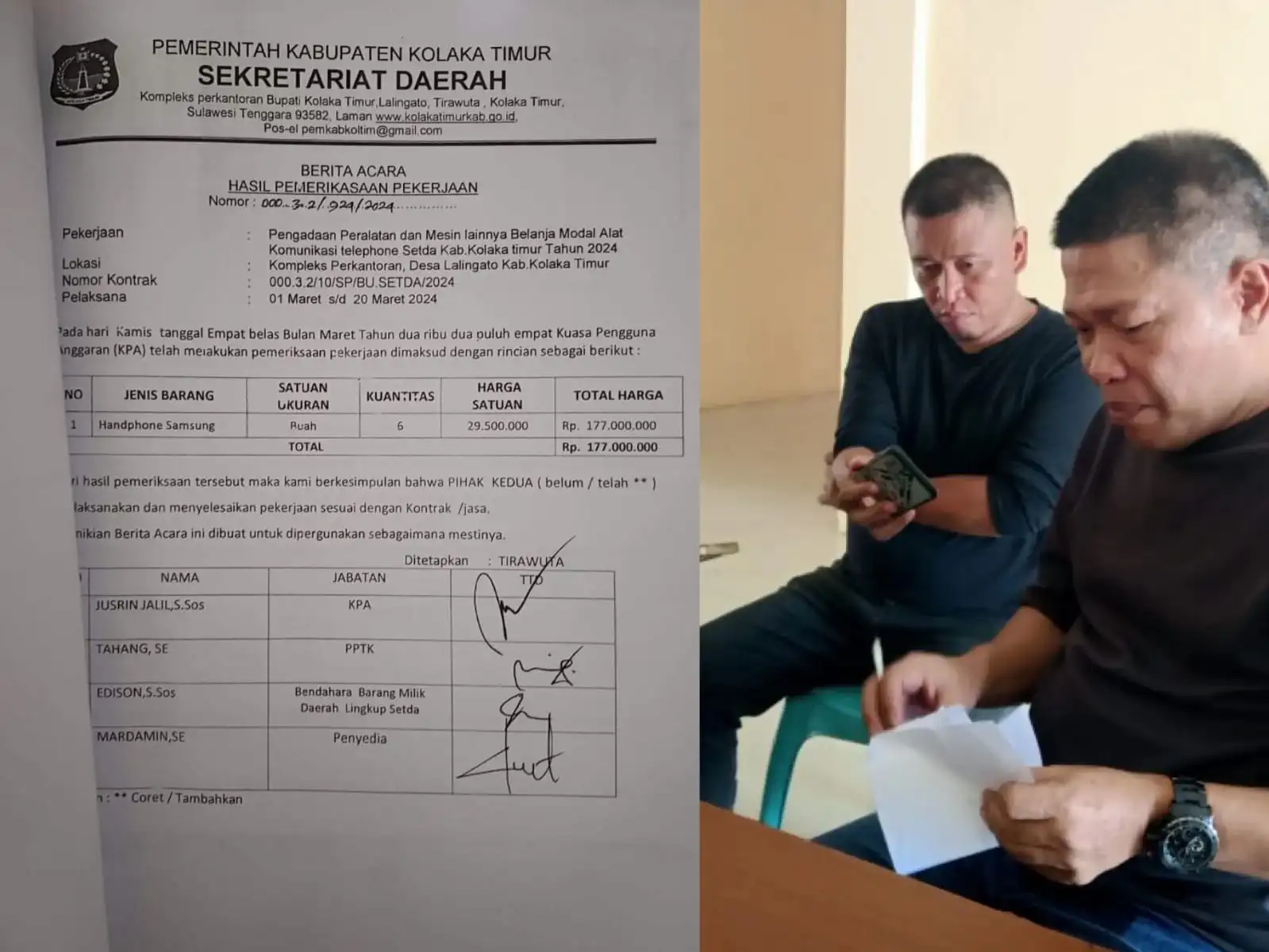 Viral, Pengadaan Enam Buah HP oleh Pemda Kolaka Timur Gunakan Dana APBD Dipertanyakan