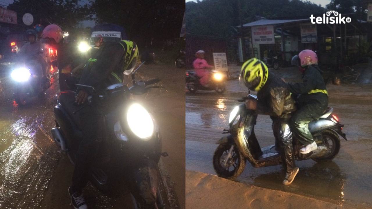 Akibat Jalan Berlumpur, Dua Pengendara Motor di Kendari Tergelincir