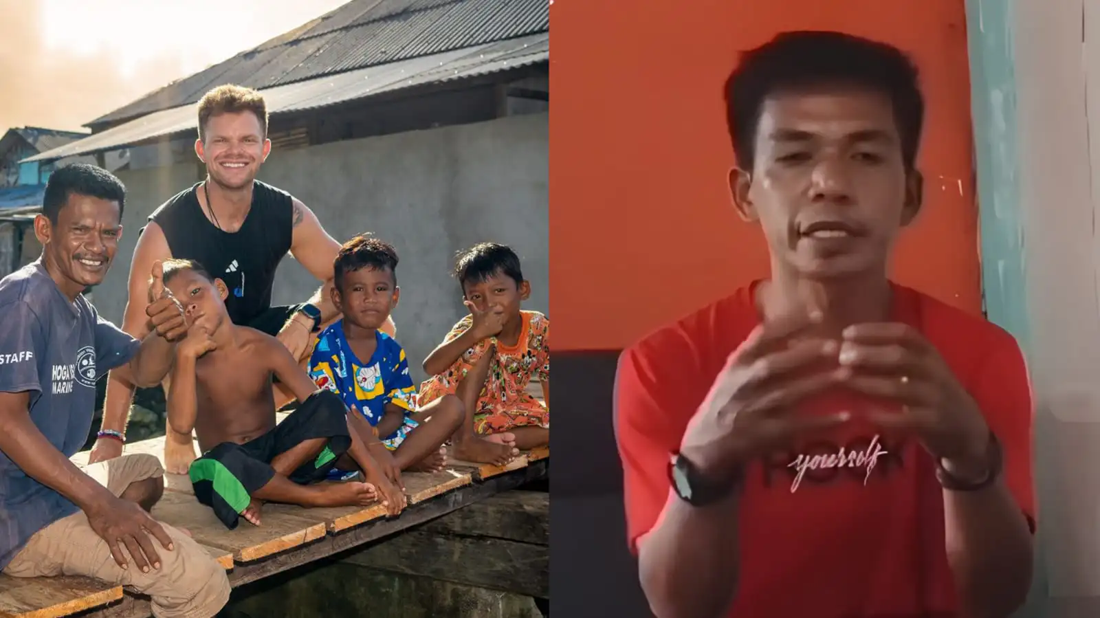 Bule Bantu Warga Perbaiki Jembatan di Kampung Terapung Sampela Wakatobi Malah Dicibir Kades