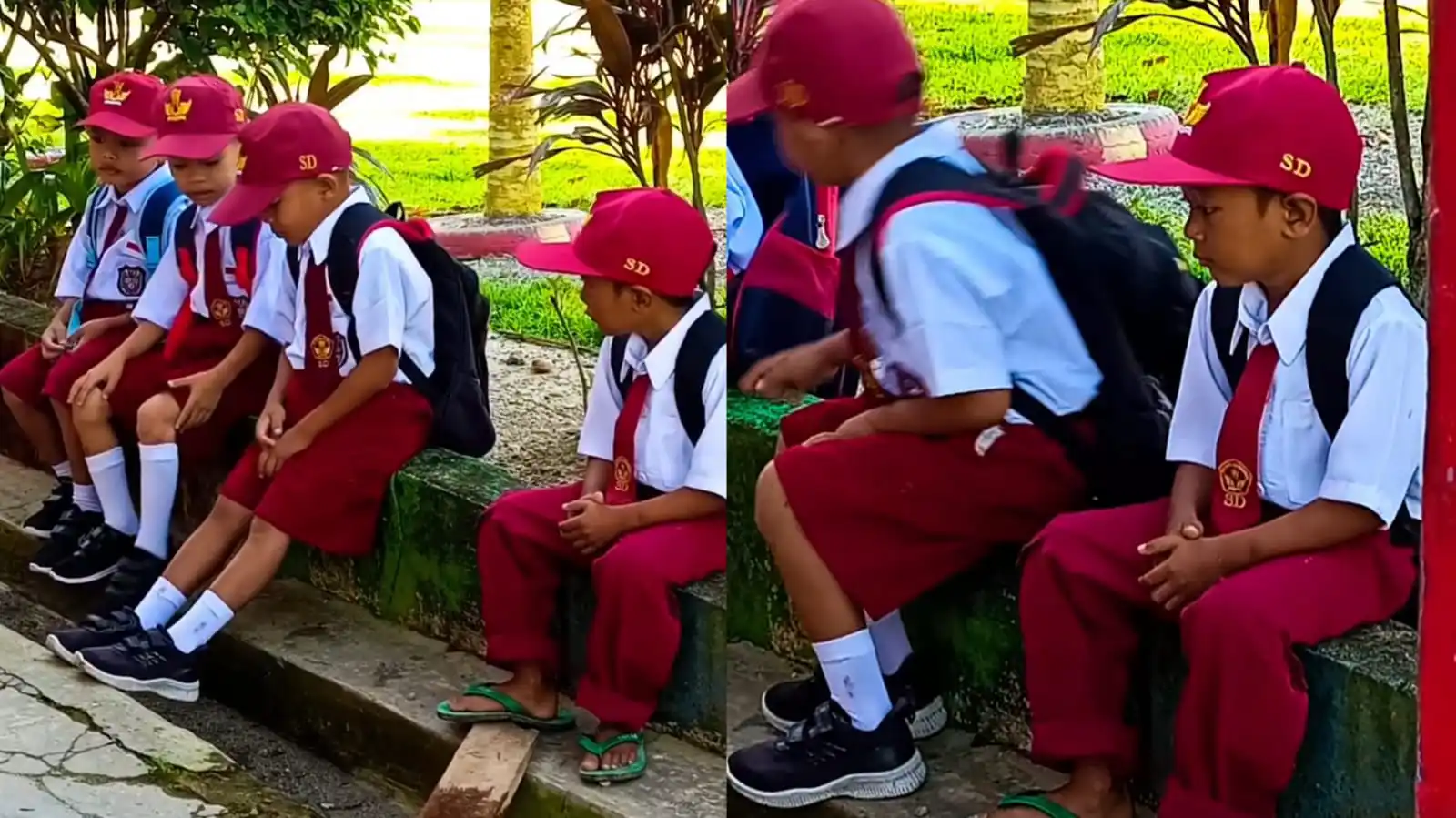 Kisah Sedih Bocah SD ke Sekolah Pakai Sandal Jepit Lusuh, Seragam Masih Dicicil Orang Tua