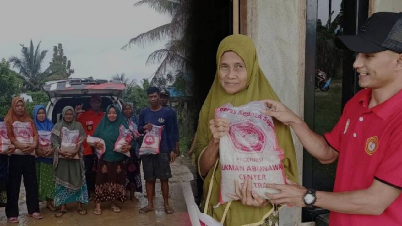 LA Center Konawe Salurkan Bantuan Beras Korban Banjir