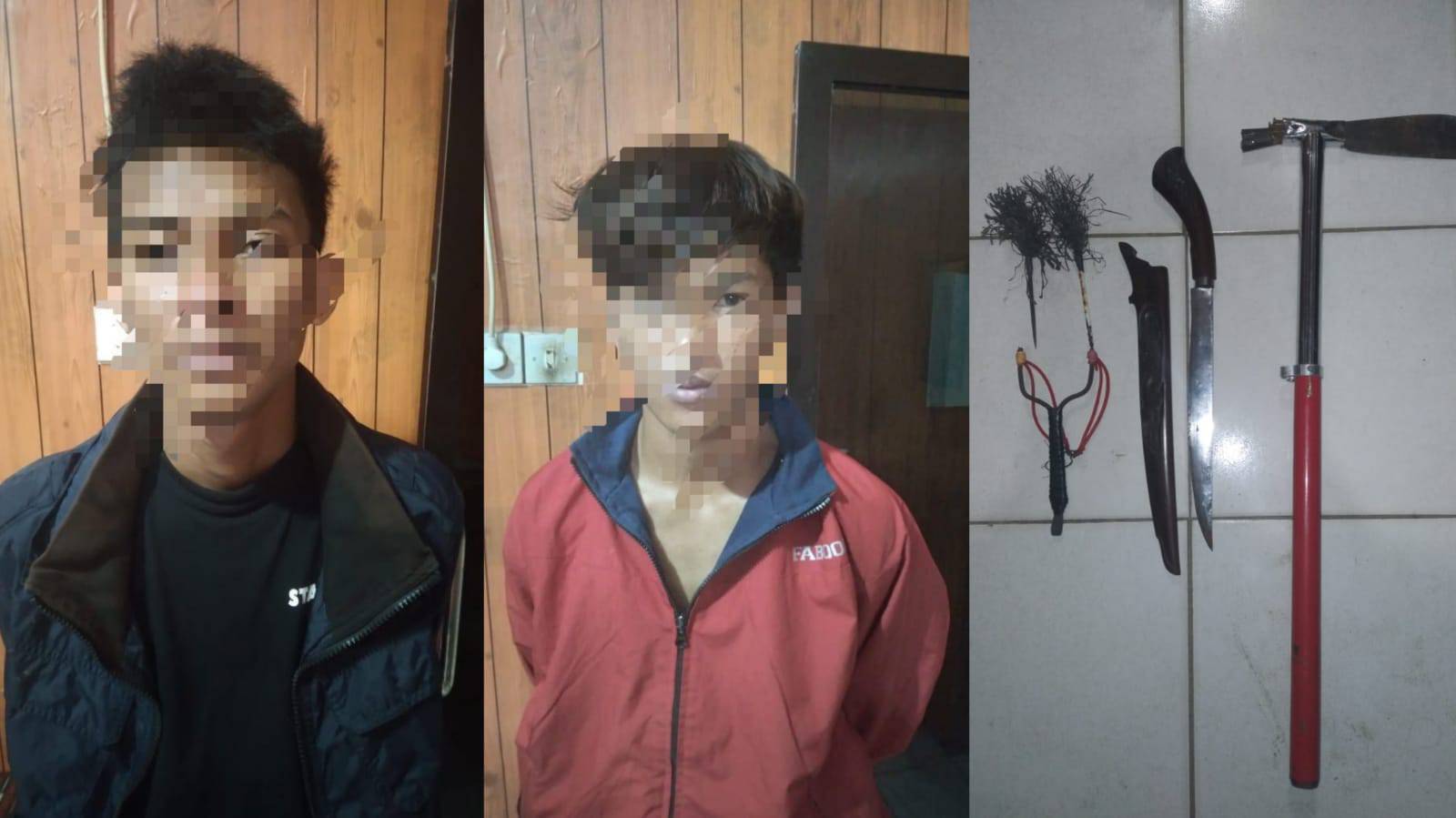 Resahkan Warga Sekitar Kampus UHO Kendari, Dua Remaja Keliling Bawa Busur Digelandang ke Kantor Polisi