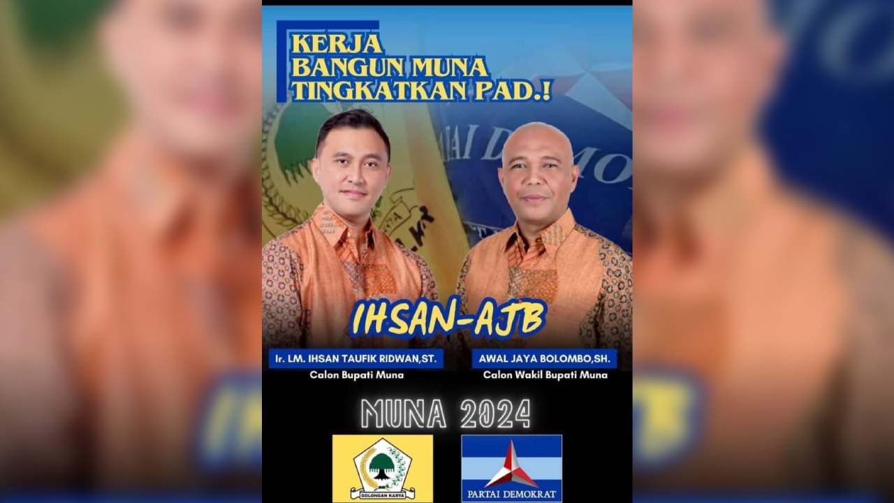 Jadi Wakil Tina Nur Alam di Pilgub Sulawesi Tenggara, Duet Ihsan-AJB di Pilkada Muna Bubar