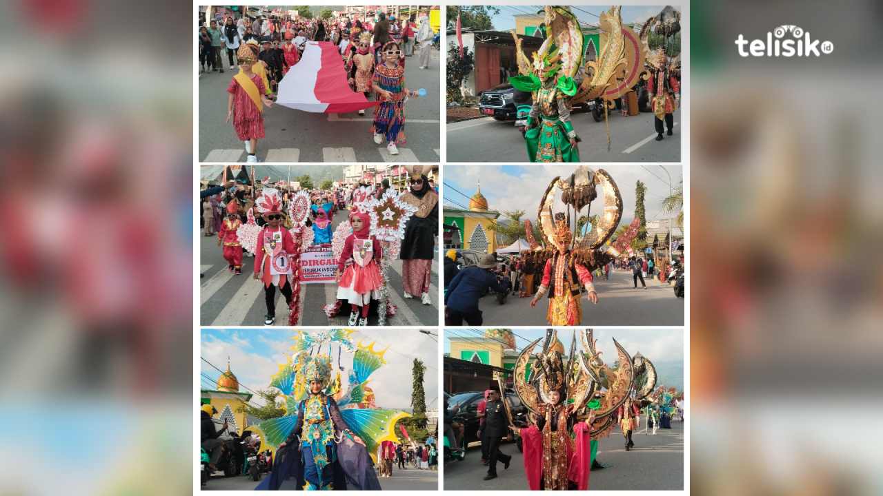 Kirab Budaya Beragam Busana Unik Nusantara Kolaka Utara Ramaikan HUT ke-79 RI