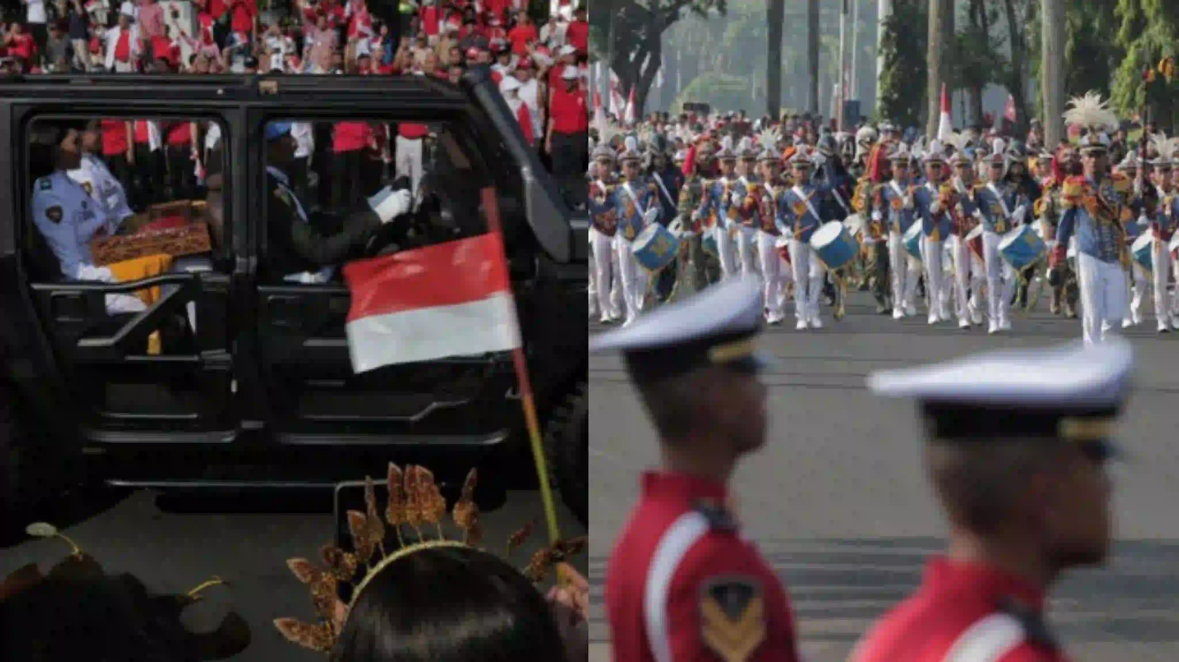 Momen Kirab Bendera Pusaka dan Naskah Proklamasi dari Monas Diterbangkan ke IKN