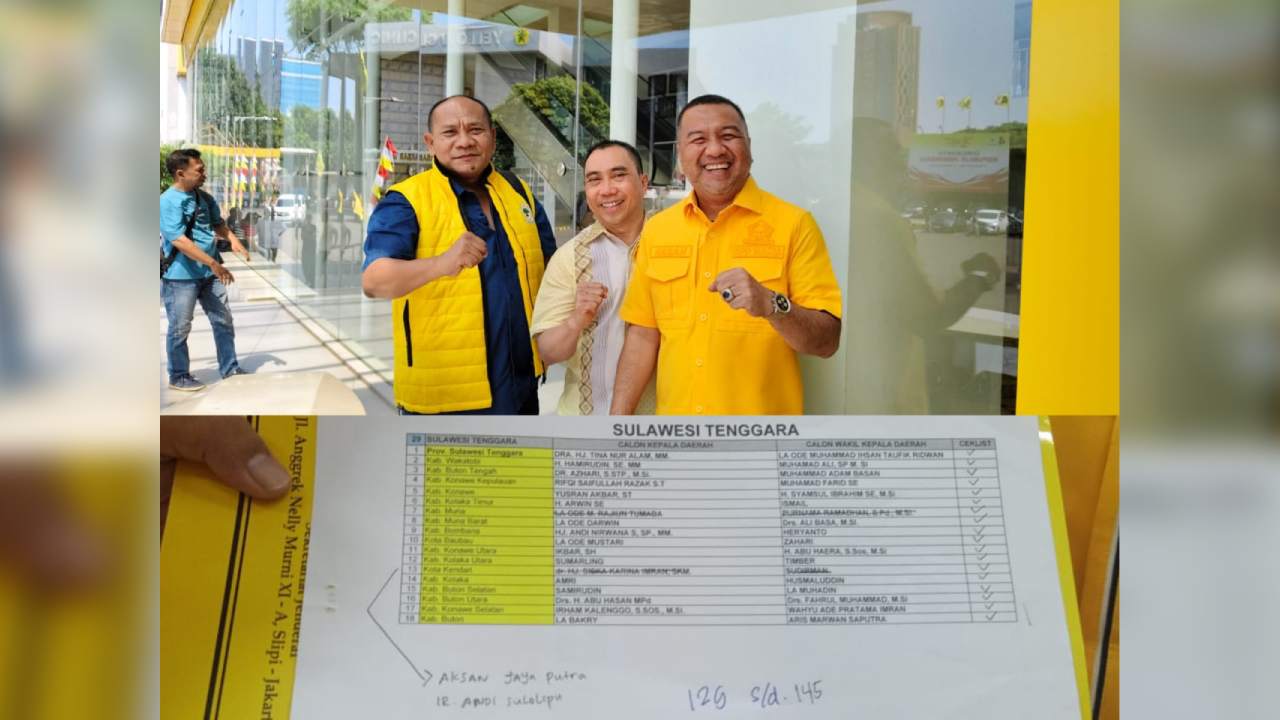 Rekomendasi Airlangga Dianulir, AJP-ASLI Rebut B1-KWK Golkar dari SKI-Sudirman untuk Pilwalkot Kendari