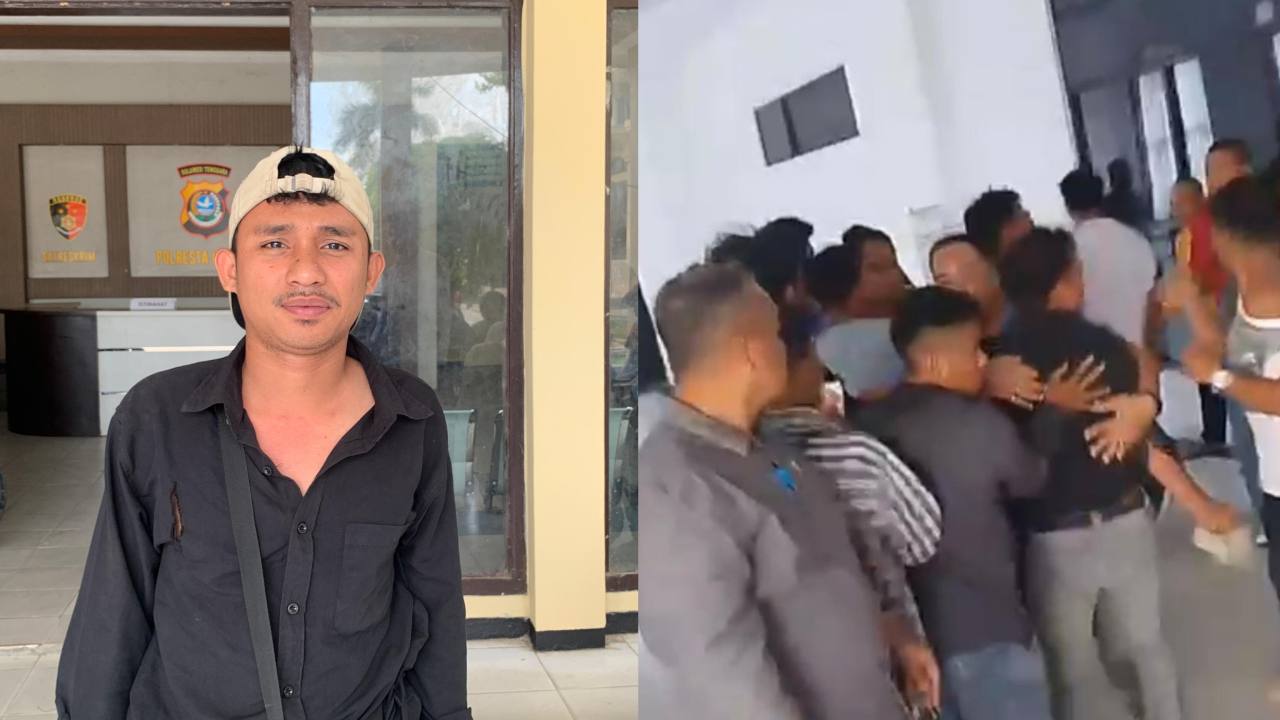 Demonstran Terlibat Adu Jotos dengan Pegawai Dinas Perkebunan dan Hortikultura Sultra Saat Unjuk Rasa