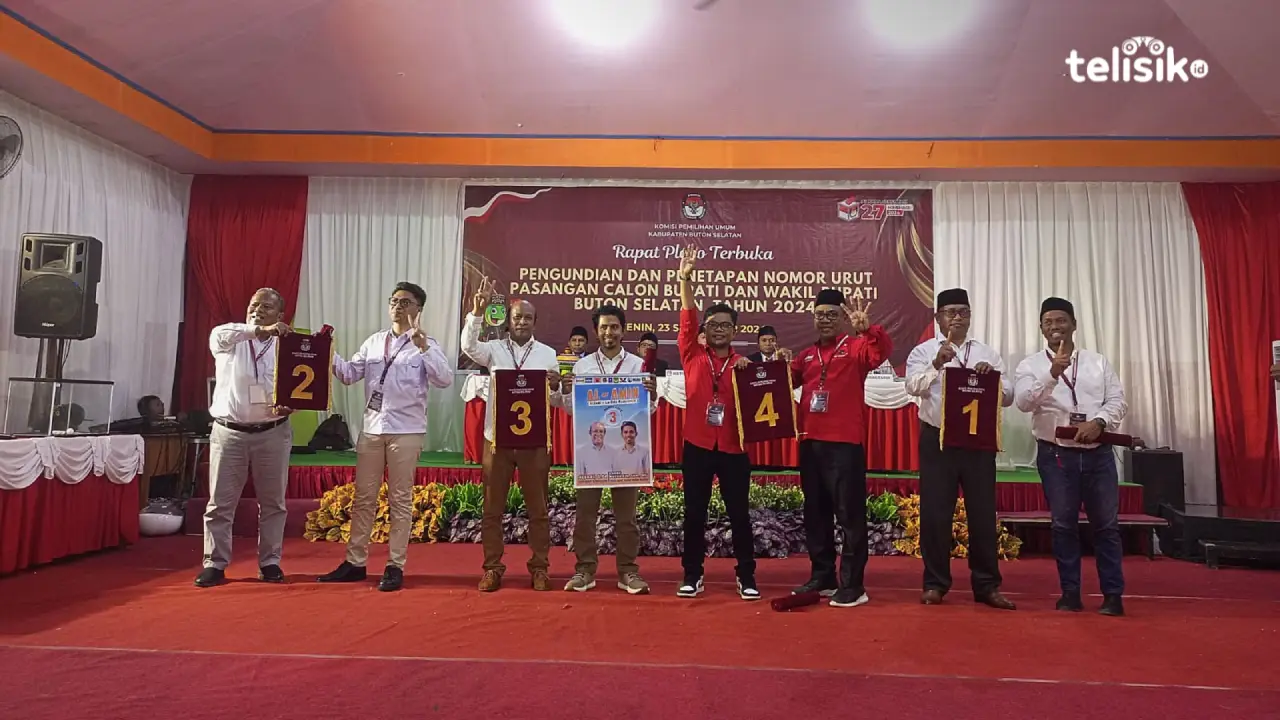 Empat Paslon Bupati - Wakil Bupati Buton Selatan Dapat Nomor Urut untuk Kampanye dan Surat Suara