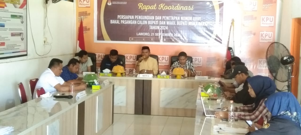 KPU Muna Barat Siapkan Pengundian Nomor Urut Bapaslon Bupati - Wakil Bupati