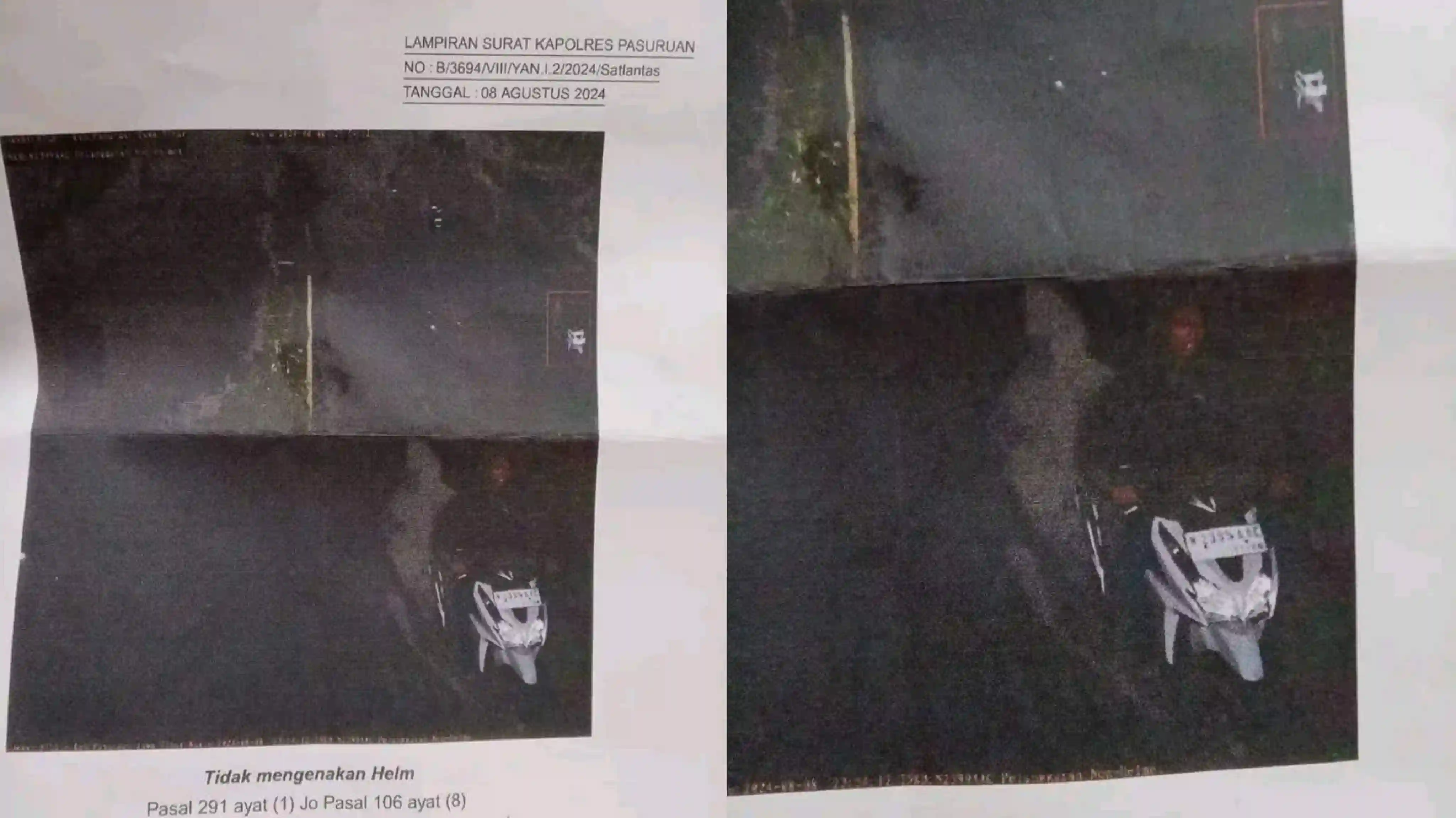 Viral, Seorang Pria Kena e-Tilang Bonceng Pocong Tidak Pakai Helm